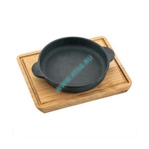 Сковорода чугунная, на деревянной подставке 16.5х20х3 cм P.L. Proff Cuisine 81240559/S-A165919A-16, шт - ОБЩЕПИТснаб-ЮГ, Новороссийск