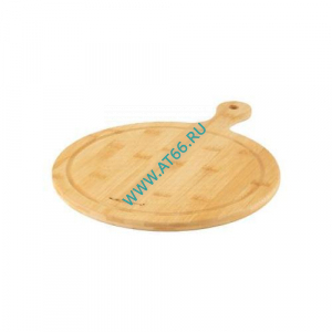 Доска для сервирровки круглая 340х255х12 мм с ручкой БАМБУК КАТУНЬ КТ-СД-КР-092, шт - ОБЩЕПИТснаб-ЮГ, Новороссийск