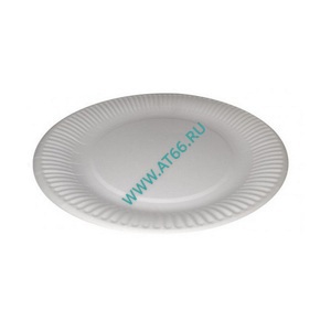 Тарелка 180 мм картон, мелованная белая (100 шт.) PLs (m)-18, упак - ОБЩЕПИТснаб-ЮГ, Новороссийск